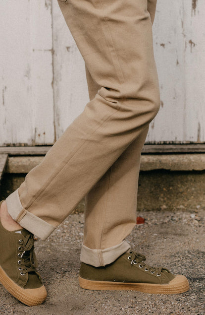 The Democratic All Day Pant in Light Khaki Broken Twill