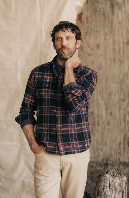 The Ledge Shirt in Dark Navy Plaid