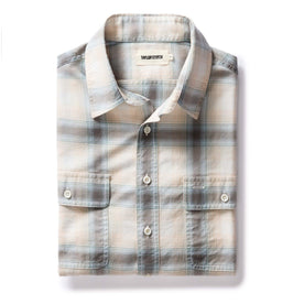 folded flatlay of The Craftsman Shirt in Sky Shadow Plaid