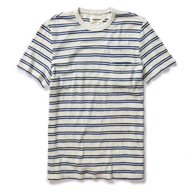 The Organic Cotton Tee in Washed Indigo Stripe - featured image