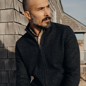 The Weekend Jacket in Charcoal Birdseye Wool: Alternate Image 1