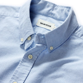 material shot of the buttons on The Jack in Blue Everyday Oxford