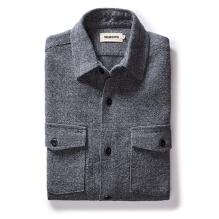 The Point Shirt in Heather Blue Linen Tweed