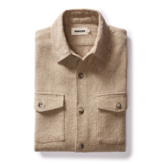 The Point Shirt in Heather Oat Linen Tweed