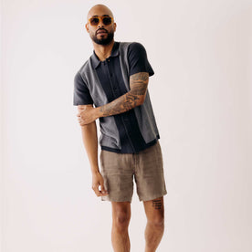 fit model posing in The Apres Short in Canteen Hemp