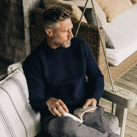 The Fisherman Sweater in Dark Navy - featured image