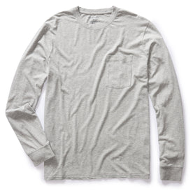 flatlay of The Cotton Hemp Long Sleeve Tee in Heather Grey