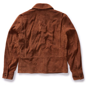 flatlay of the back of The Wyatt Jacket in Chocolate Suede