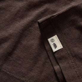 material shot of the hem on The Cotton Hemp Tee in Soil