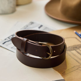 The Foundation Belt in Dark Brown on a sketch