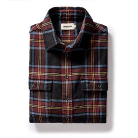 flatlay of The Ledge Shirt in Dark Navy Plaid