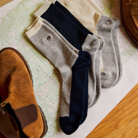 material shot of The Ribbed Sock in Grey