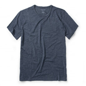 flatlay of The Merino Tee in Heather Navy