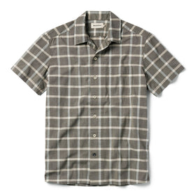 flatlay of The Short Sleeve Hawthorne in Espresso Plaid